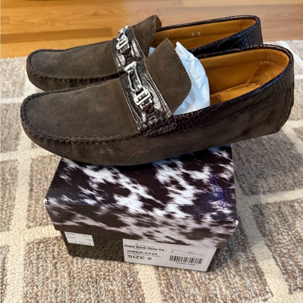 Men’s Italian Dark Brown Suede Loafers